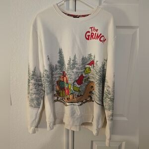 Dr. Seuss Grinch Sleigh Ride Sweater - White
